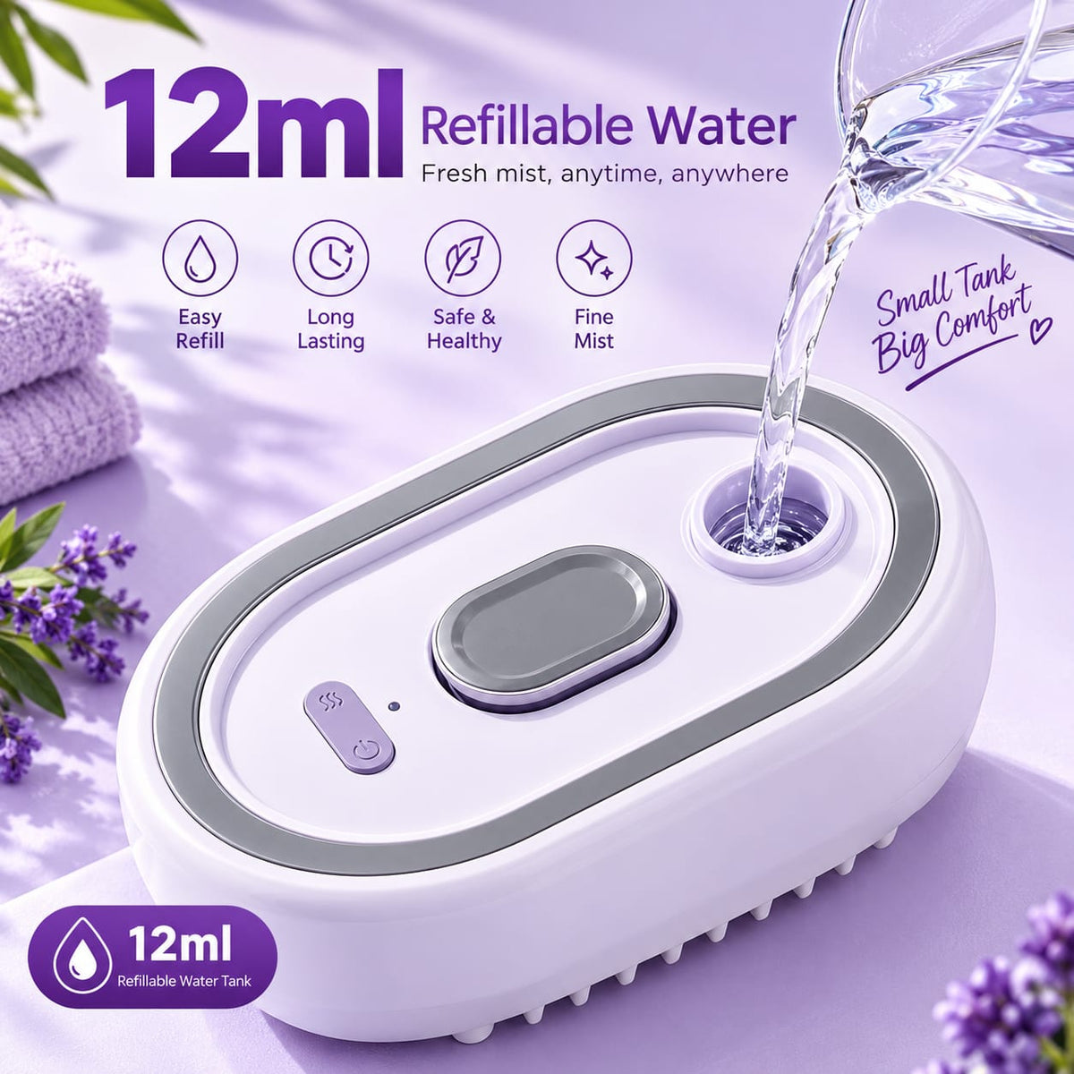 Brush with refillable bottle